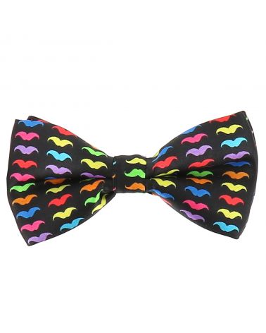 Noeud Papillon Moustache Multicolore