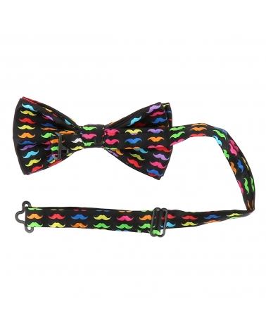 Noeud Papillon Moustache Multicolore