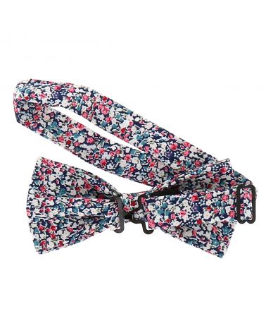 Noeud Papillon Fleurs Bordeaux