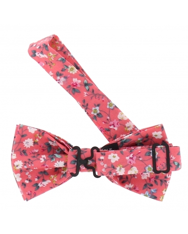 Noeud Papillon Fleurs Bordeaux