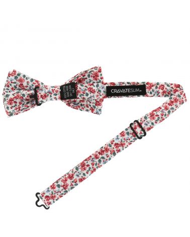 Noeud Papillon Fleurs Bordeaux