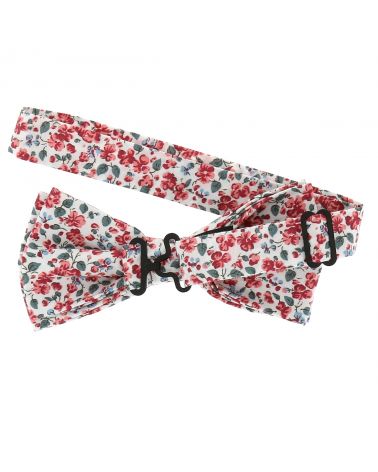 Noeud Papillon Fleurs Bordeaux