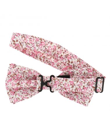 Noeud Papillon Fleurs Bordeaux