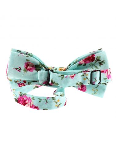 Noeud Papillon Fleurs Bordeaux