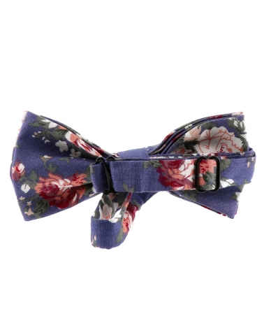 Noeud Papillon Fleurs Bordeaux