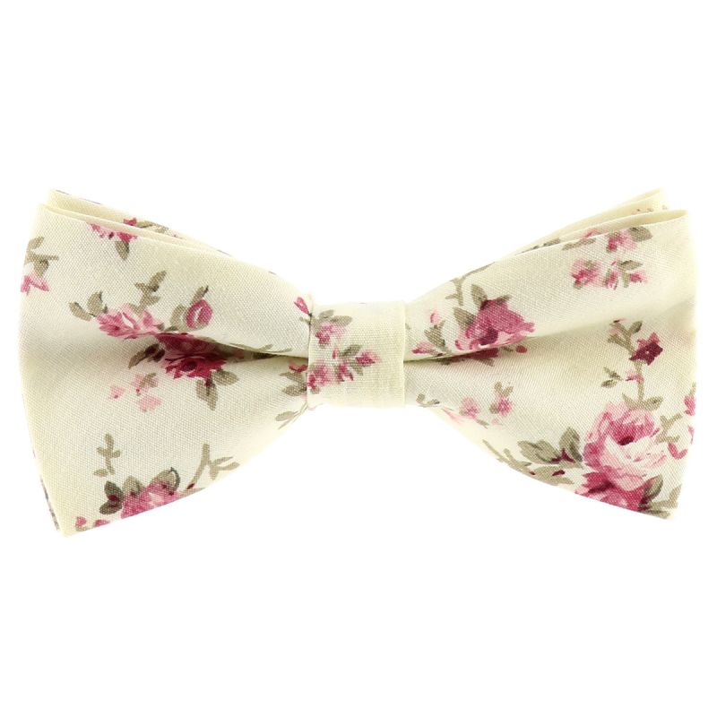 Noeud Papillon Fleurs Bordeaux