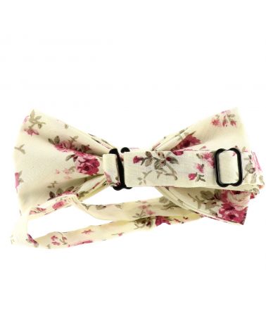 Noeud Papillon Fleurs Bordeaux