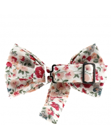 Noeud Papillon Fleurs Bordeaux