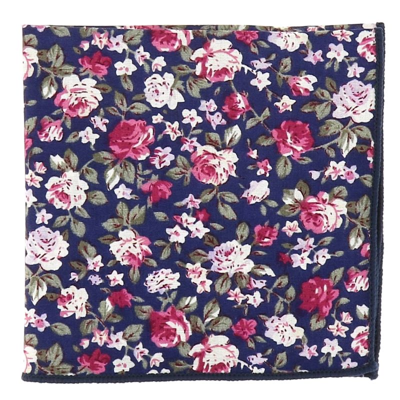 Pochette Costume Fleurs Noire Grise et Rose