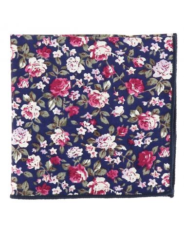 Pochette Costume Fleurs Noire Grise et Rose