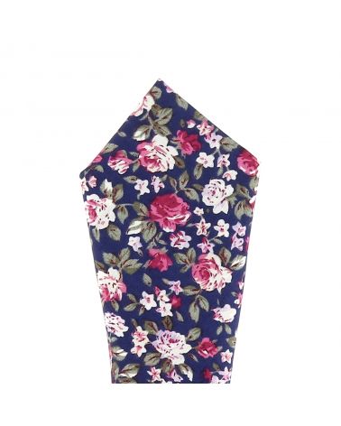 Pochette Costume Fleurs Noire Grise et Rose