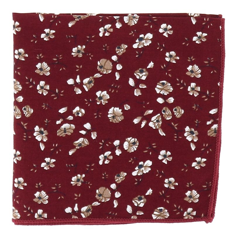 Pochette Costume Fleurs Noire Grise et Rose