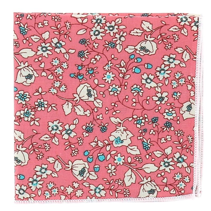 Pochette Costume Fleurs Noire Grise et Rose