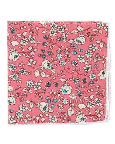 Pochette Costume Fleurs Noire Grise et Rose