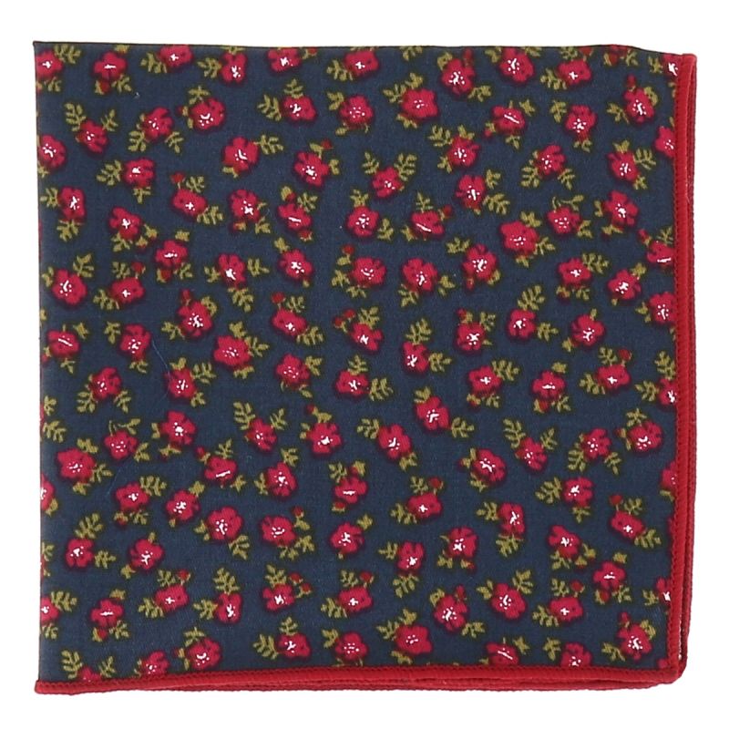 Pochette Costume Fleurs Noire Grise et Rose