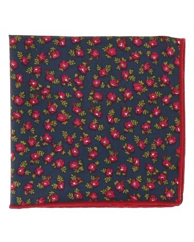 Pochette Costume Fleurs Noire Grise et Rose