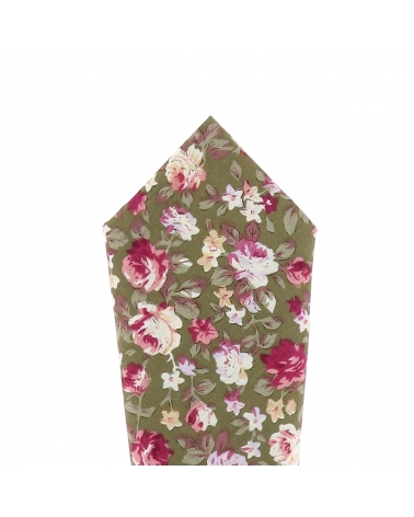 Pochette Costume Fleurs Noire Grise et Rose