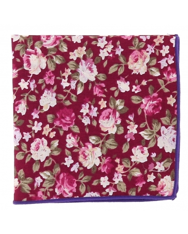 Pochette Costume Fleurs Noire Grise et Rose