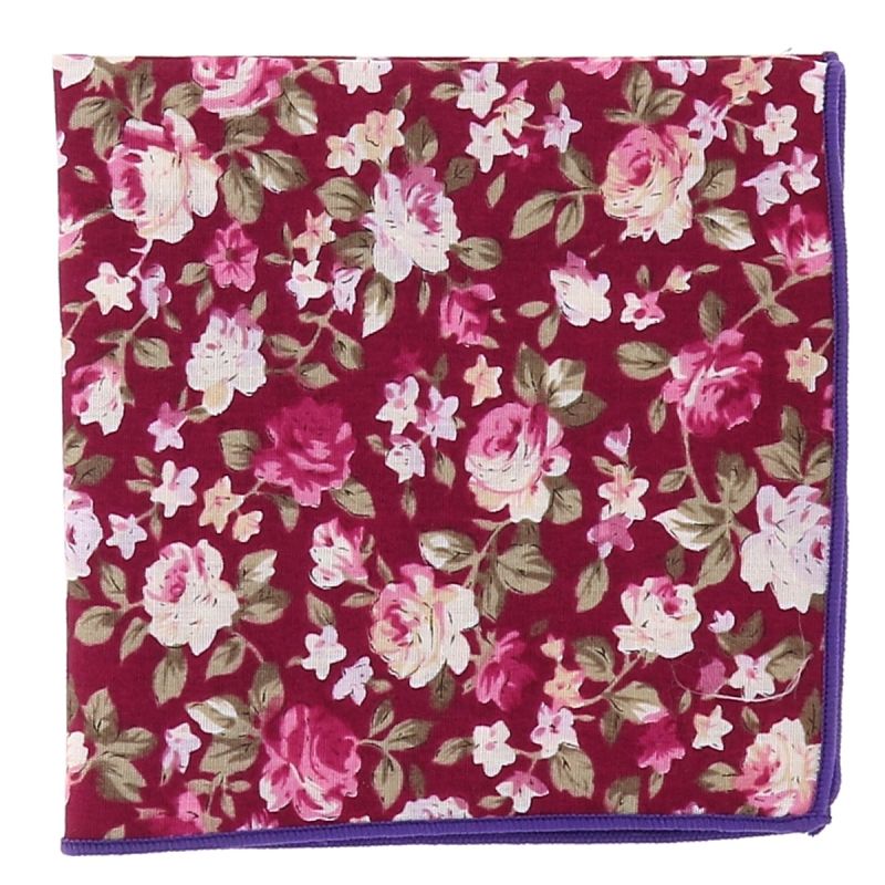 Pochette Costume Fleurs Noire Grise et Rose