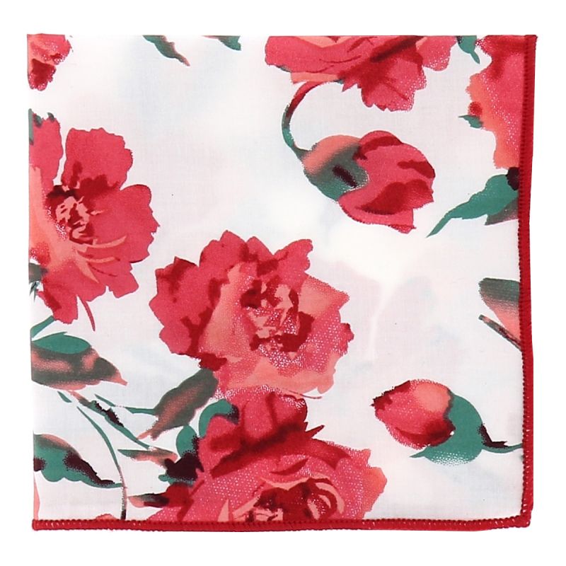 Pochette Costume Fleurs Noire Grise et Rose