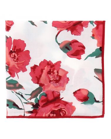 Pochette Costume Fleurs Noire Grise et Rose