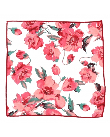 Pochette Costume Fleurs Noire Grise et Rose