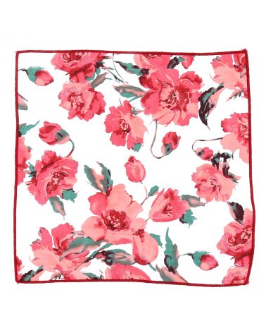 Pochette Costume Fleurs Noire Grise et Rose