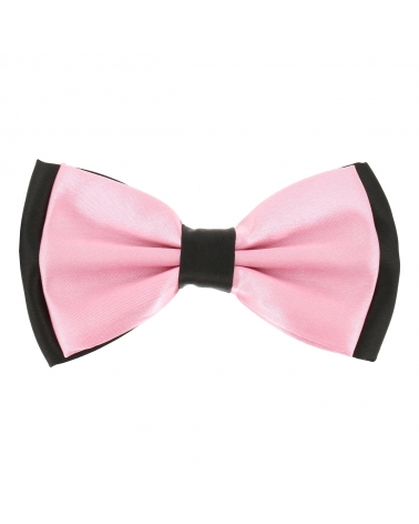 Noeud Papillon Bicolore Rose vieilli et Noir