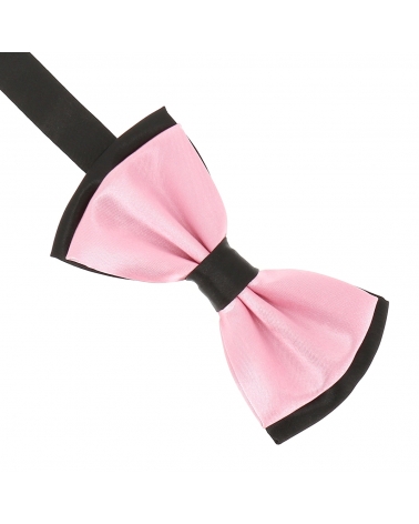 Noeud Papillon Bicolore Rose vieilli et Noir