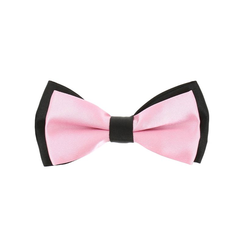 Noeud Papillon Bicolore Rose vieilli et Noir